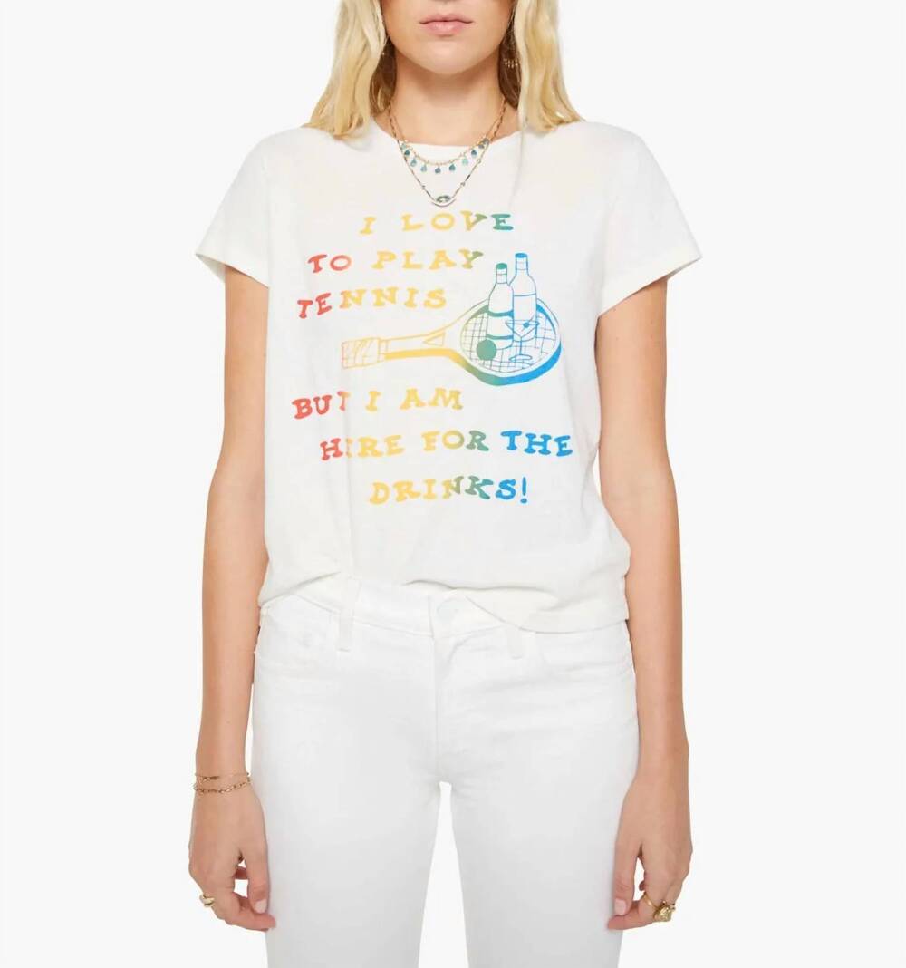 NEW MOTHER the boxy goodie goodie tee in i love to play tennis